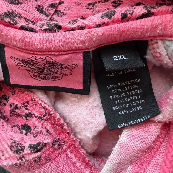 Pink Collection Harley-Davidson Pink and Gray Burnout Sweatshirt - Picture 3 of 3